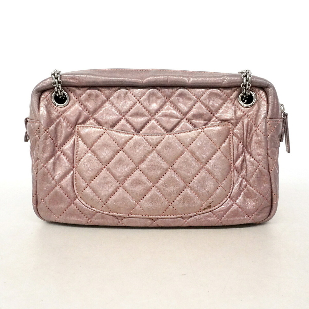 Chanel Shoulder Bag 2.55 Matelassé Chain Leather Metallic Pink Women's OP025751 - Picture 10 of 10